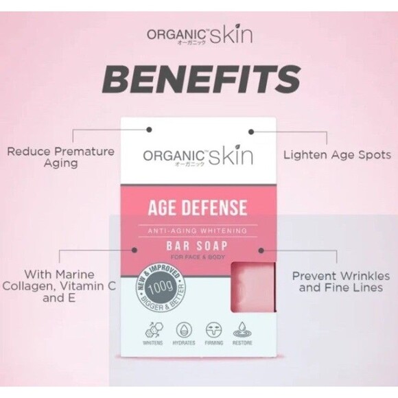 Organic Skin Age Defense Anti-Aging Whitening Soap 100g - Picture 2 of 4